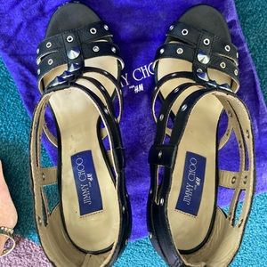 Jimmy CHOO black open toe shoes.